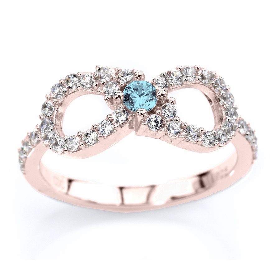 MAMA Infinity Mothers Ring 1 to 6 Stone Ring 10k/14k W/Y/Rose Gold eBay